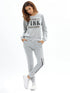 Women's Casual Activewear Set - Geometric / Letter Gray M - menochic